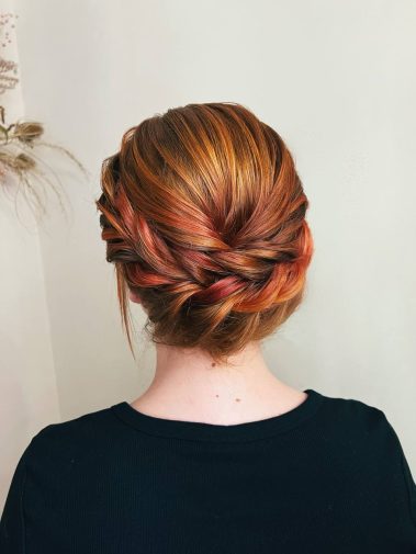 Braided updo hairstyling by Anastasia Perfect Day Salzburg